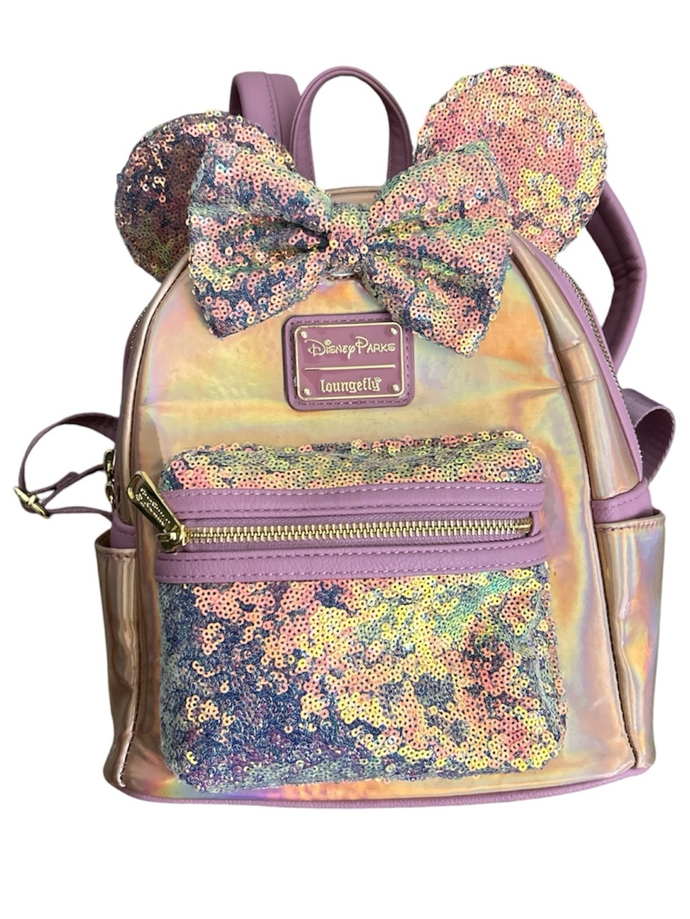 Disney Parks x Loungefly EARidescent Minnie Mouse Sequin Mini Backpack Pink